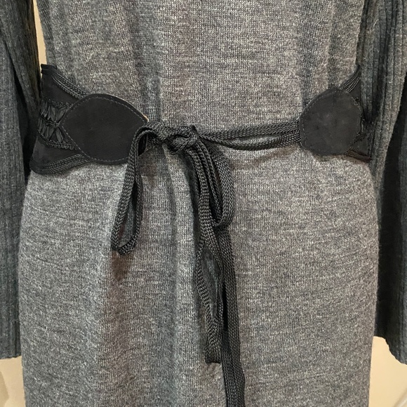 Yves Saint Laurent Tie-Up Suede Leather Black Flower Belt S main image 4